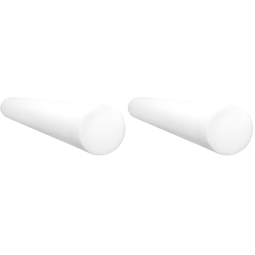 CanDo White PE Foam Rollers for Exercise, Finess, Muscle Restoration, Massage Therapy, Sport Recovery and Physical Therapy for Home, Clinics, Professional Therapy Round 4 x 36 Pack of 2