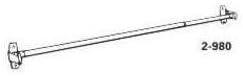 Graber 7/16-Inch Round Sash Cafe Curtain Rod (48 to 84-Inches Adjustable Width, White w/ Brass Ends)