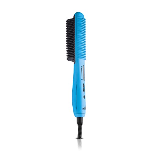 Royale Luxury Ceramic Hair Straightener Brush - Genius Heating Element, Ionic Technology Baby Blue