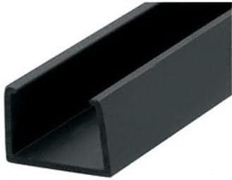 CRL 1/2" Black Plastic U-Channel - 12 ft Long | Requires Cutting Instructions to 94 in or Less for Shipping | Default Cutting is (1) 94 in Length, (1) 50 in Length