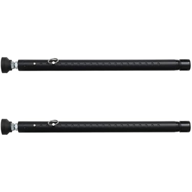 2pcs Sliding Door Security Bar, Adjustable Window Security Locks with Rubber Tips 17-50inch, Patio Door Security Lock Black for Home Apartment, Black
