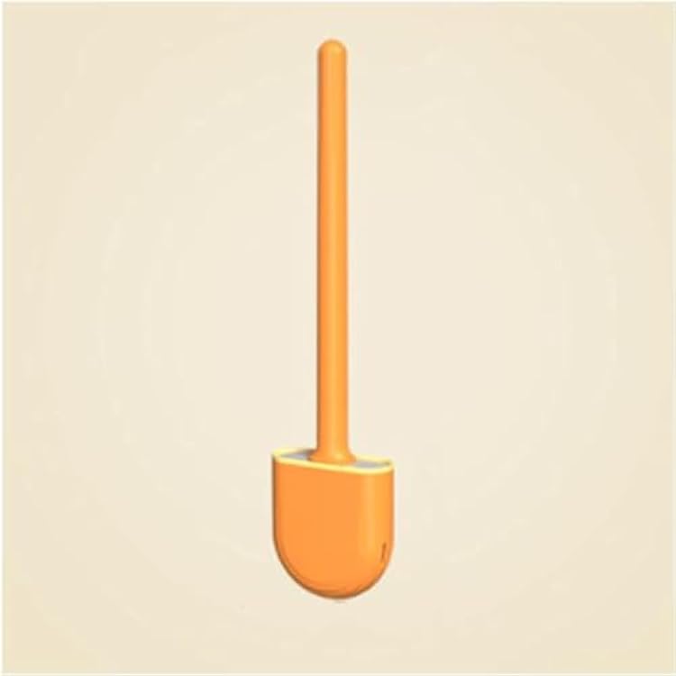 Toilet Silicone Toilet Brush Toilet Bowl Cleaner Brush Deep Cleaning Space Saving Cleaning Kit Bathroom Accessories Cleaning, Orange