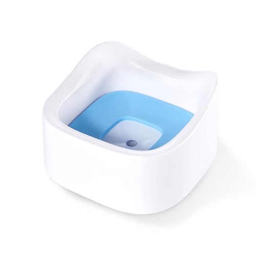 Anti-Spill Pet Water Bowl, Anti-Slip Pet Drinking Fountain, 1400ml Capacity, Non-Wet Beard Cat and Dog Drinking Bowl, Suitable for Cats and DogsBlue