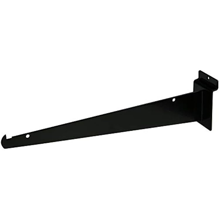 Only Hangers - 12 Black Slatwall Shelf Brackets with Lip - 10 Pcs Lot - Fits All Slatwall Panels