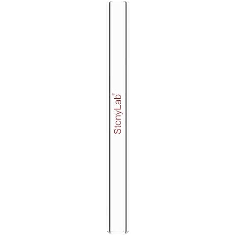 stonylab Straight Glass Tubing, High Borosilicate Glass Transparent Tube with 5.9 inch Length, 0.47 inch OD, 0.31 inch ID, 0.08 inch Wall Thickness, Ideal for Laboratory, Scientific Experiments