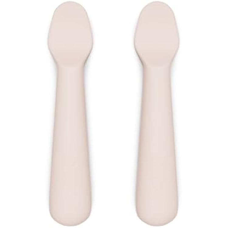 Lalo Little Spoon Set - 2 Piece Baby Spoons Set for Infants & Babies - Made From Food Grade Silicone Dishwasher Safe - Baby Feeding Essentials for Early Stage Mealtime - Grapefruit