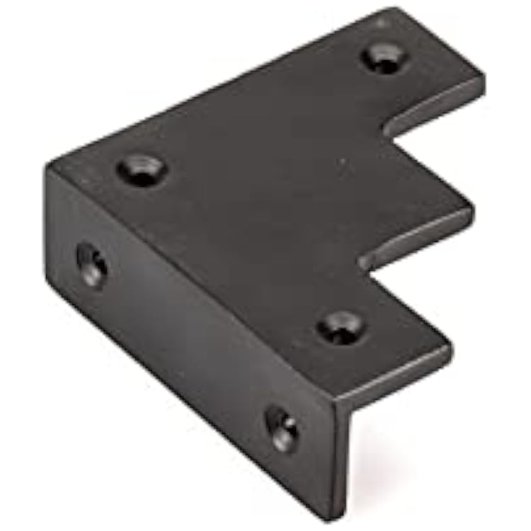 Richelieu Hardware BP954278900 2 1516-inch 75 mm Rustic Decorative Forged Iron Corner Bracket for Barn Door, Matte Black Finish, 1.0 Count