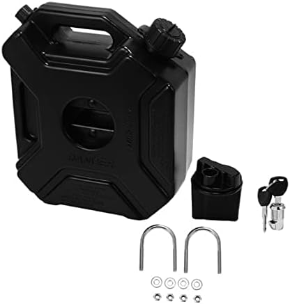 5L Liters Black Tank Can Car Motorcycle Spare Petrol Oil Tank Backup Jerrycan -Jugs Canister with Lock & Key