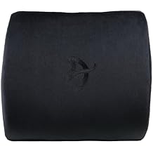 Arozzi Memory Foam Lumbar Support Pillow Relieves Backache and Fatigue After Long Periods of Sitting Down Working or Gaming - Black