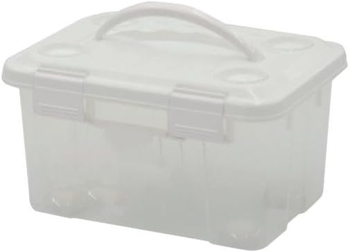 Tenma Storage Box with Handles for Easy Carry Free-Use Storage Box with Handle for Freely Storage Various Things with Column for Easy Mobility Size 10 Color White Width 14.2 x Depth 10 Width