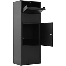 41.30"L Large Package Delivery Parcel Mail Drop Box with Lockable Storage Compartment Heavy Duty Weatherproof,Anti Theft Delivery Box for Outdoor,Porch,Curbside (10.5" x 15.5" x 41.30")