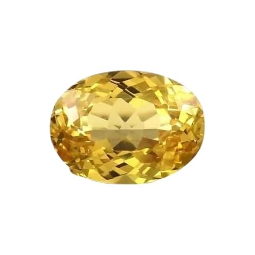 Natural Oval Cut Flawless Yellow Sapphire Loose Gemstone Collectible Gems Stone for Making Jewelry - 13x10 MM