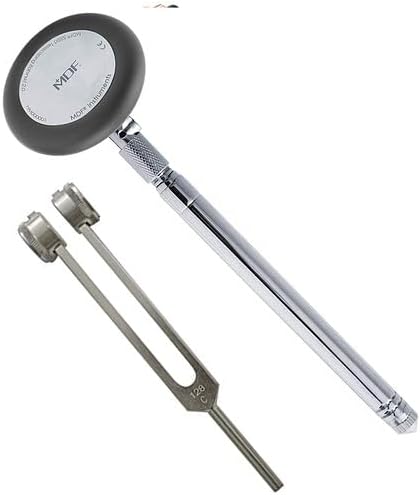 MDF Babinski Telescoping 2.0 Neurological Reflex Hammer with Built-in Brush for cutaneous and Superficial responses + MDF Instruments 128Hz Tuning Fork