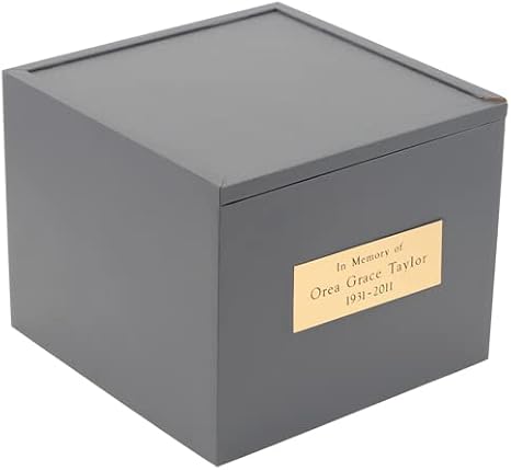 Custom Engraved Simple Cube Urn Gray
