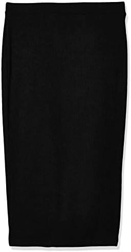 SheIn Womens Elegant Plain Stretchy Ribbed Knit Midi Full Length Basic Pencil Skirt Black X-Small