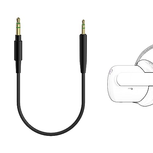 GEEKRIA VR Short Audio Cable Compatible with Oculus Quest 32, Oculus Go, HTC Virtual Reality Headset, 3.5mm Male to 2.5mm Male Cord, Replacement Cable for VR Headphones 1ft  25cm