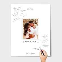 Papermints Wedding Guest Book Alternative with Photo, Personalized Wedding Guest Book Sign with Couple Names, Custom Photo Guestbook Poster, Modern Minimalist Wedding Sign In Poster, Unframed