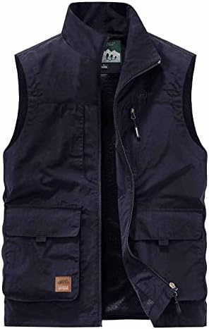Mens Casual Outdoor Fly Fishing Vest Safari Cargo Summer Vest Lightweight Travel Photo Waistcoat with Pockets