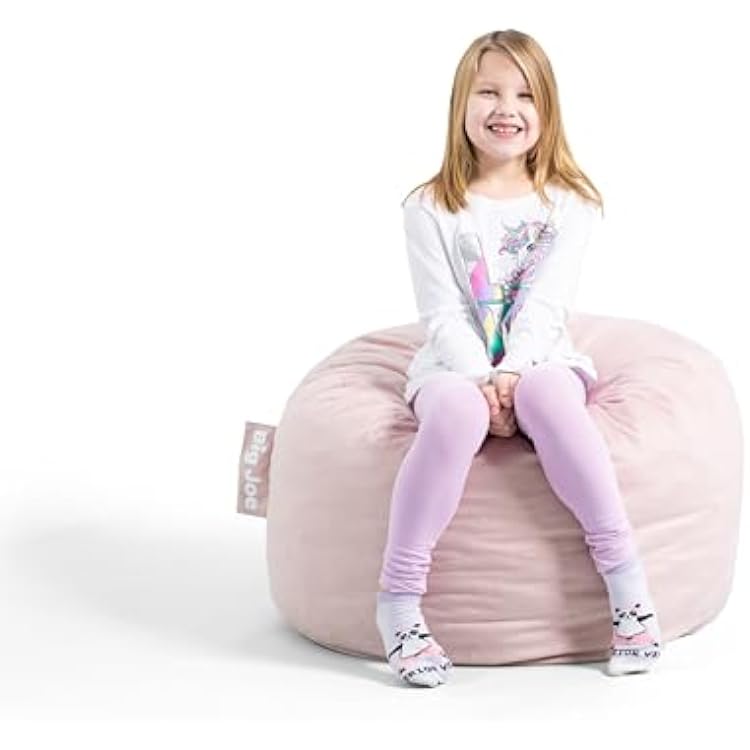 Big Joe Fuf Small Foam Filled Bean Bag Chair, Desert Rose Plush, Soft Polyester, 2 feet