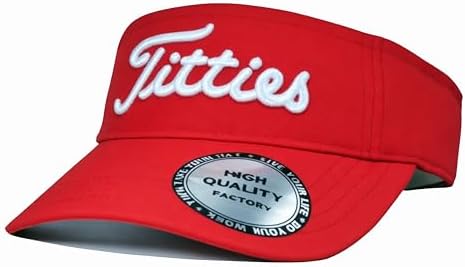 Tittiess Golf Visors Hats for Men Women,Funny Titties Golf Gifts for Adults Humor,Red 2