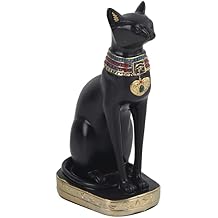 Joyzan Ancient Egypt Kitty, Egyptian Bastet Cats Goddess Statue Collectible Sculpture Feline Cat Tall Resin Figurines Room Ornament Halloween Mummy Decor Crafts Home Office Bar Decoration