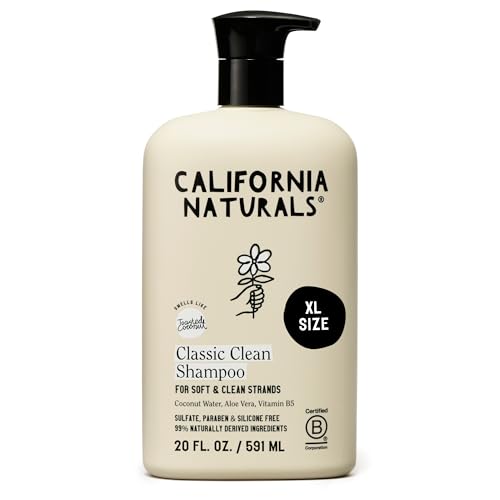 California Naturals Coconut Shampoo, Sulfate Free, Scalp and Hair Care for Women and Men, Coconut Cleansing Complex, Natural, Vegan, Cruelty, Silicone, and Paraben Free, All Hair Types, 20 fl oz