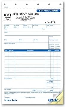 Carbonless Auto Service Order Forms