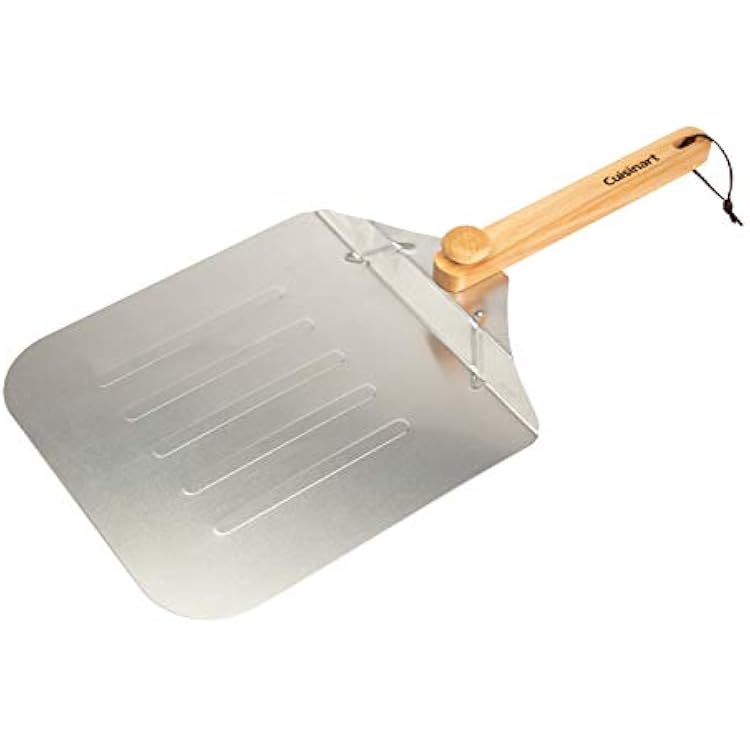 Cuisinart 12 Aluminum Pizza Peel, Lightweight Pizza Spatula with Foldable Wood Handle for Family Pizzas, Dough, Bread, Flatbreads, and More