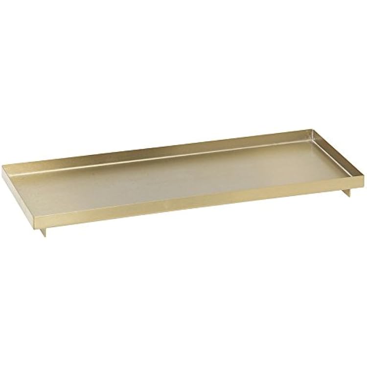 Front Of The House Brass Rectangular Footed Tray - 12 14 L x 4 34 W x 1 H