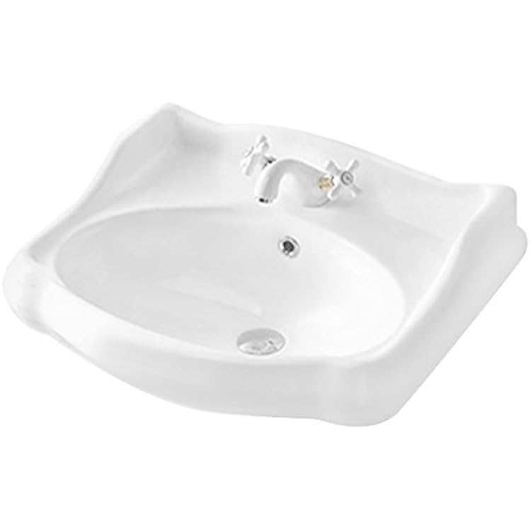 CeraStyle 030200-PED-One Hole 1837 Classic Style Ceramic Pedestal Sink, White