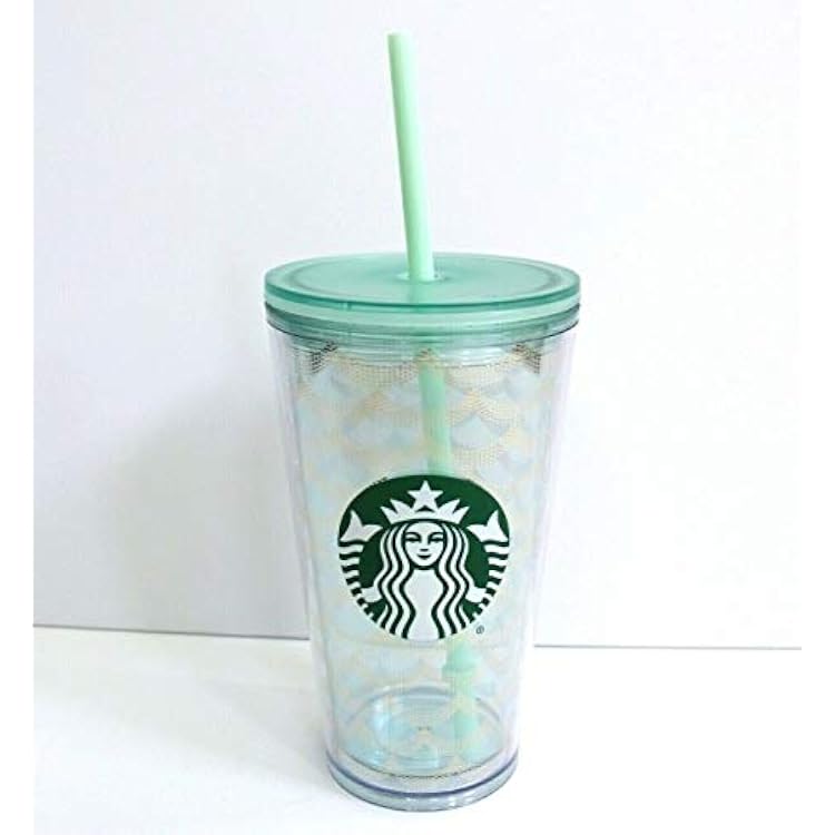 Starbucks Mermaid Scale Clear Acrylic Cold Cup Grande Tumbler, 16 fl oz