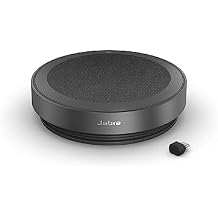 Jabra Speak2 75 Wireless Bluetooth Speakerphone - 4 Noise-Cancelling Mics, Full-Range 65mm Portable Speaker and USB-C Bluetooth Adapter - Certified for Zoom and Google Meet - Dark Grey
