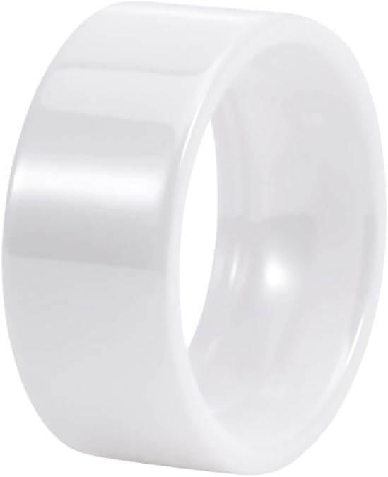 PAURO Men's and Women's Ceramic Classic Delicate Polishing Engagement Wedding Band Ring