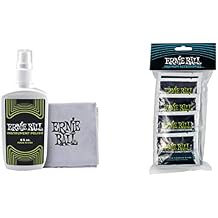 Ernie Ball Instrument Polish with Microfiber Polish Cloth (P04222) & Wonder Wipes Fretboard Conditioner, 20-pack (P04247)