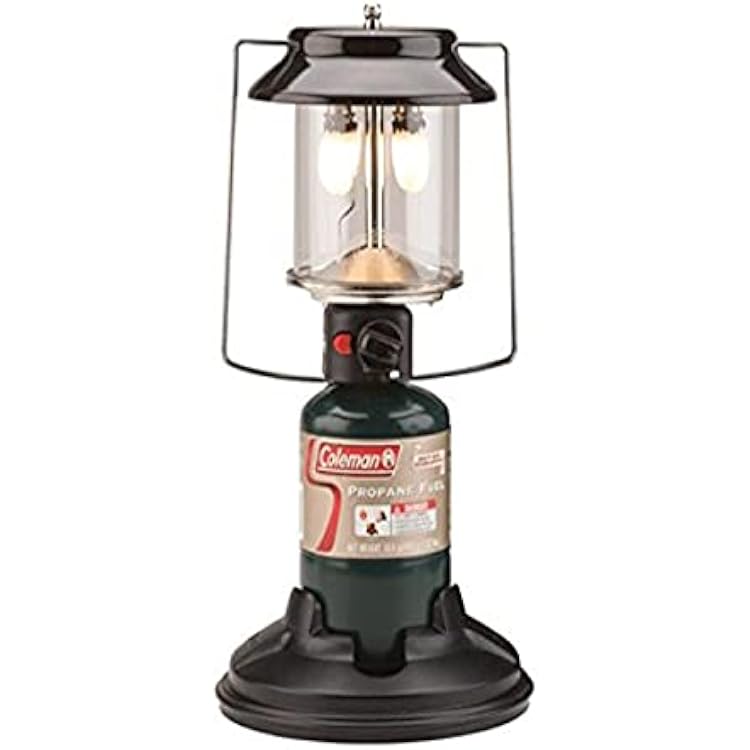Coleman QuickPack 2-Mantle Propane Lantern with Carry Case 1000 Lumens Lantern with Adjustable Brightness & Push-Button Starter No Matches Needed Great for Camping Power Outage & More