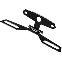 Wevdn 1 PCS Motorcycle License Plate Bracket, Adjustable Motorbike Fold License Plate Tail Light Mount Holder, Universal License Plate Holder for Scooter ATV Dirt Bike, Car Accessories