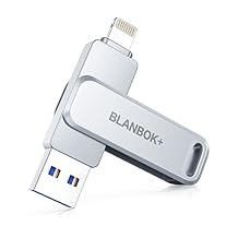 MFi Certified 256GB Flash Drive for iPhone Photo Stick, USB Memory Stick High Speed iPhone Flash Drive, External Memory Storage USB Stick Thumb Drive for iPhone/iPad/Android/PC (Metallic Silver)