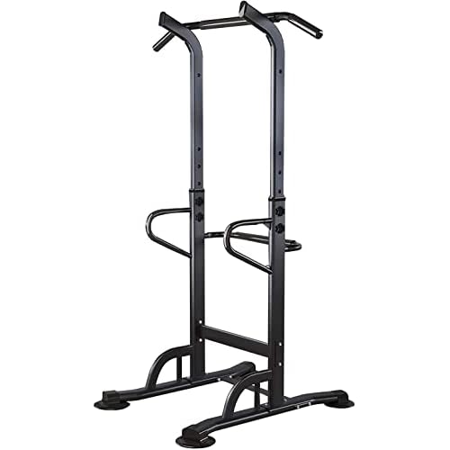 DlandHome Upgrade Multi-Function Power Tower Adjustable Height Pull Up and Dip Station Strength Training Fitness Workout Station, PSBB002-P