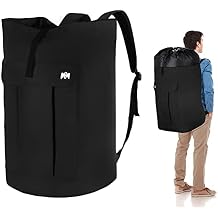 Laundry Bag Backpack, Extra Large Heavy Duty Laundry Bags (Black)