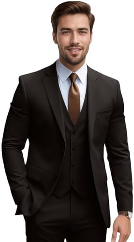 Mens 3 Piece Suits Slim Fit Prom Suits for Men Wedding Dress Suit Blazer Jacket Vest Pants Tuxedo Set