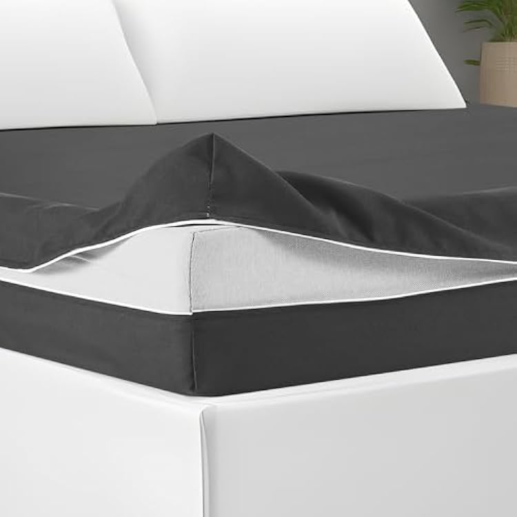 HunnmingRe Zippered Mattress Fitted Protector Deep Mattress Encasement Soft Zipper Fitted Sheet Microfiber Bed Sheet Cover for BedDark Gray,Twin,12-16in