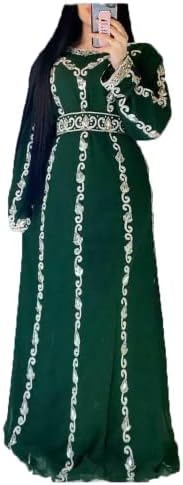 Dubai Kaftans for Women Royal Dubai Moroccan Kaftan Farasha Maxi Abaya Party Wear Modern Arabic Dresses by ZARI Works XX-Large, Green