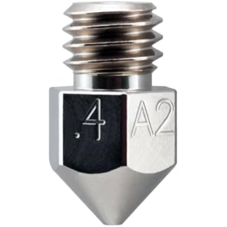Microswiss MK8 Plated A2 Tool Steel Wear Resistant Nozzle MakerBot, CraftBot, Creality, CR10, Ender 3, Ender 5, Tevo Tornado .4mm