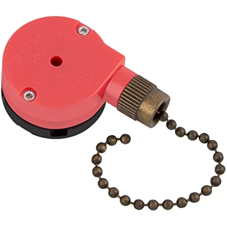 ZE-208s Ceiling Fan Switch, 3 Speed 4 Wire E89885 Pull Chain Switch Appliances Speed Control Ceiling Fan Replacement Part Bronze Chain