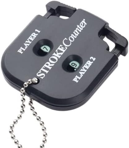 Golf Score Counter Black 2 Player Round Accessory Counter Scorekeeper Keychain Compact