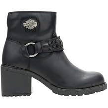 Harley-Davidson Footwear Womens Kitty Harness Casual Boots Ankle Mid Heel 2-3"