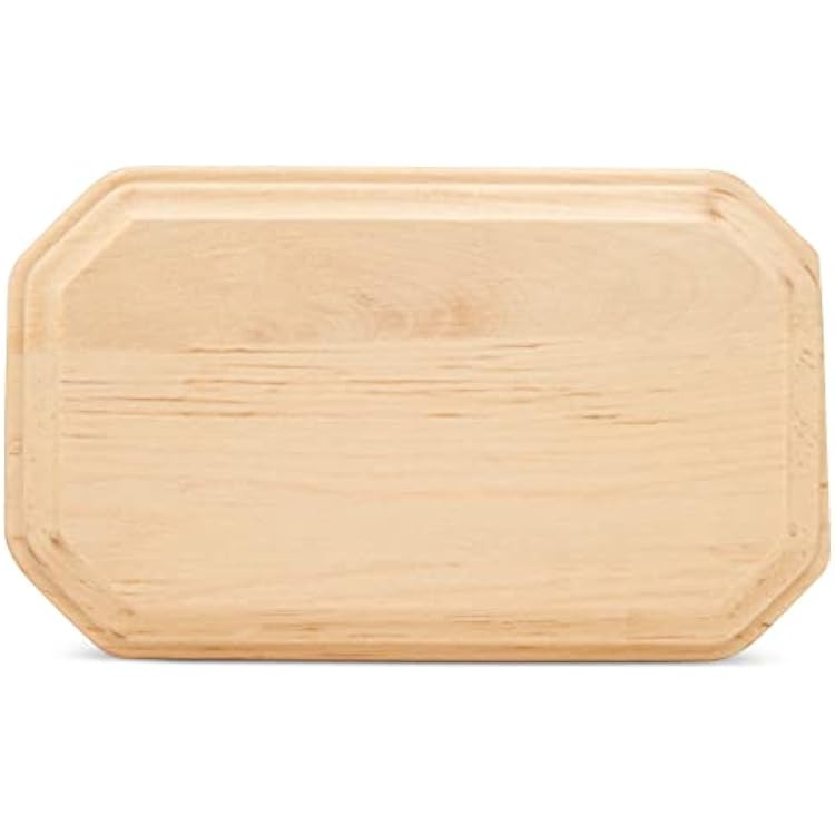 Wood Rectangle Plaque 5 inch, Pack of 1 Beveled Edge Clipped Corner Unfinished Wooden Plaque Wood Plank Craft Blanks by Woodpeckers