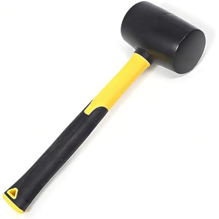 8 oz Rubber Mallet Hammer,Good Elasticity,Reinforce,Shock-Proof Plastic Handle.