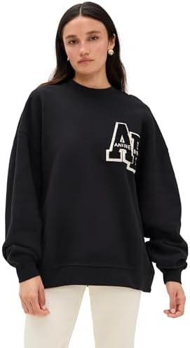 ANINE BING Womens Miles Oversized Sweatshirt Letterman