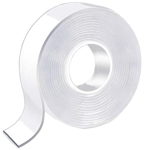 Weiliya Double Sided Tape Heavy Duty, Multipurpose Removable Mounting Tape Adhesive, Reusable Strong Stick Wall Tape Strip Clear Adhesive for Poster Carpet Tape Sticky Items-9.84 feet 1